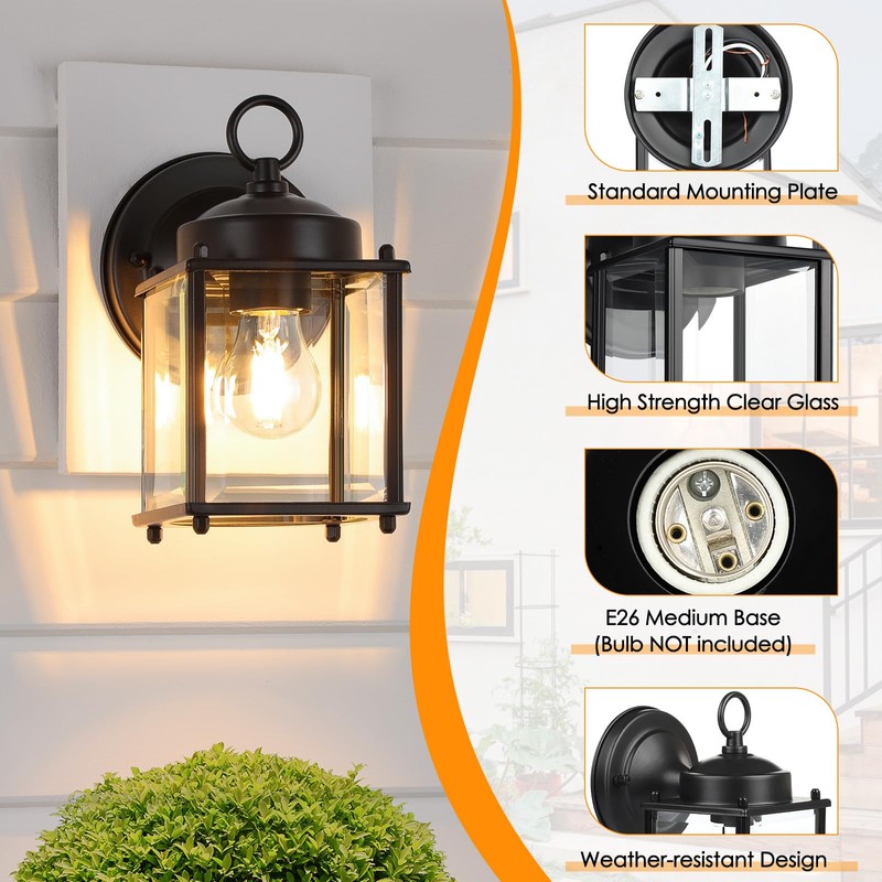 MATAMEYE Outdoor Wall Lantern, Exterior Waterproof Wall Sconce Light Fixtures,