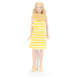 Dolls Blonde Hair Yellow Dress Ornaments Girl Dolls Dollhouse Figures Model Toys Accessories