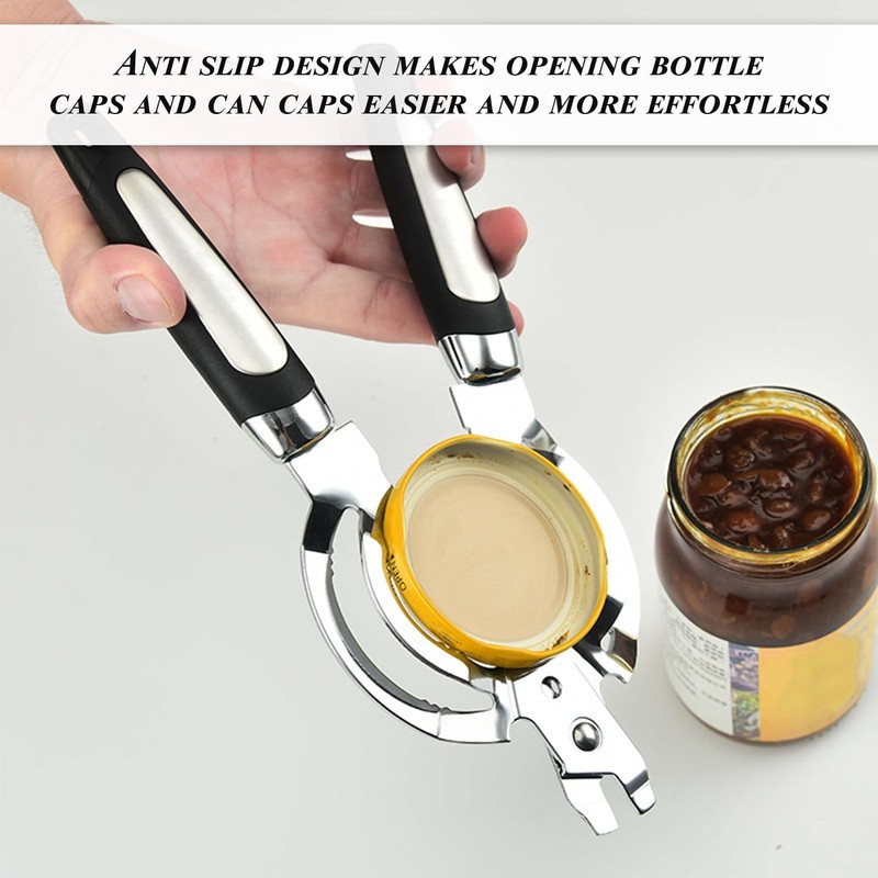 2 Pieces Manual Can Opener, Stainless Steel Cap Opener, Multifunctional