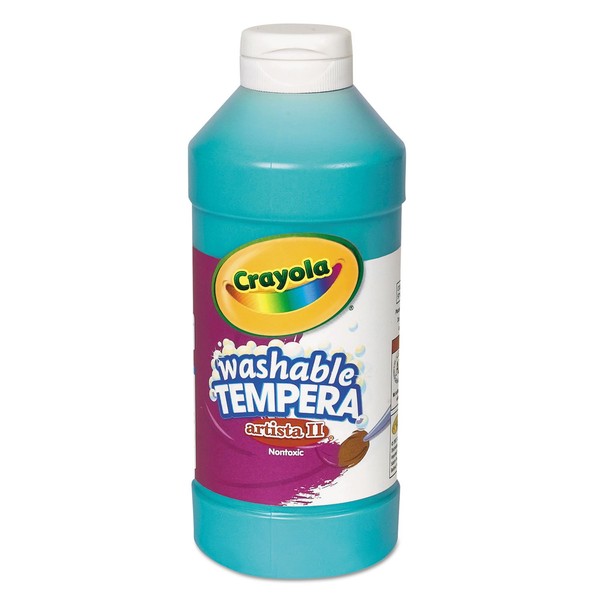 Crayola 543115048 Artista II Washable Tempera Paint Turquoise 16 oz