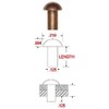 1/8" Dia. X 1" Length Copper Solid Rivet, Round Head,