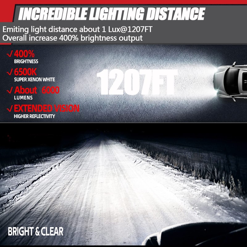 Adzoon 6 Inch LED Light Bar 2PCS 60W Single Rows