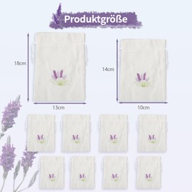 Pack of 8 Lavender Bags Empty Lavender Bags Scented Bags Empty Fabric Bags Drawstring White Fabric Bag Small for Lavender, Spice and Vanilla in Two Sizes (4 x [13 x 18 cm ] + 4 x [10 x 14 cm])