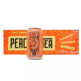 Peace Tea Just Peachy Peace Tea, Peach Flavored Tea Soda, 12 FL oz (12 Pack)
