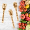GLOBLELAND 6Pcs Owl Bamboo Cooking Utensils Wooden Engraved Cooking Spoons