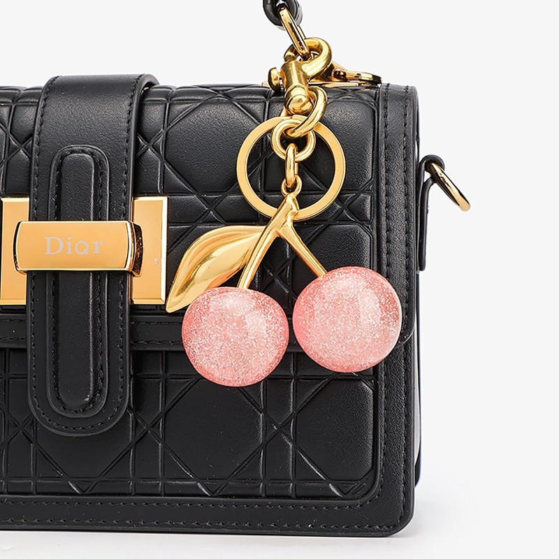 Llavero de cerezo, accesorio para cartera, regalo para mujer