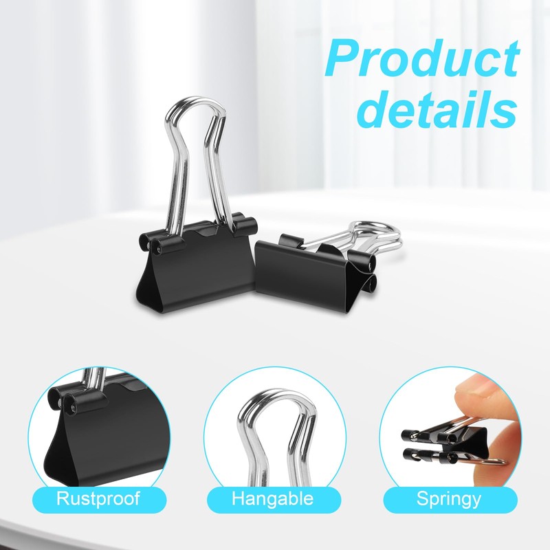 Ufmarine 240 Pcs Mini Binder Clips, Small Binder Clips, 15mm