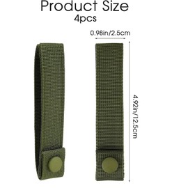 4 Pack Tactical Molle Webbing Straps,for MOLLE Attachment Strap Heavy-Duty Snap Elastic Strap Buckle Fastener Molle Panel Connectors amping Hiking Backpack Molle Accessories With Velcro (Army Green)