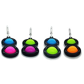 ZEMTAC Simple Dimple Fidget Toy Keychain - Black - Mini Pop Push it - Stress Relief Toys (Multicolored - 4 Pack)