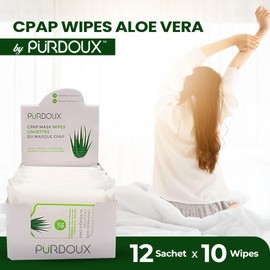 PURDOUX 100% Cotton CPAP Mask Wipes Travel Box Unscented with Aloe Vera (70 wipes)-CPAP Supplies, CPAP Accessories, CPAP Cleaning Supplies for CPAP Machine