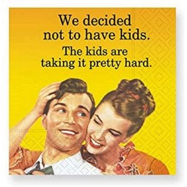 Diseño Diseño no tener niños servilletas de cóctel, amarillo