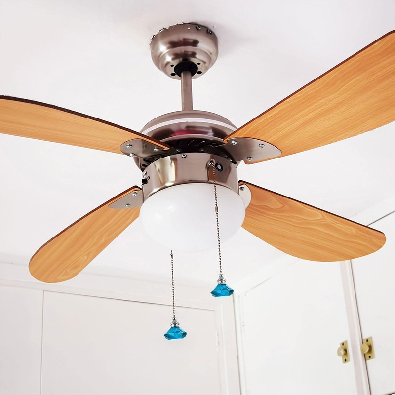 uxcell 20 Inch Ceiling Fan Pull Chain, Decorative Crystal Fan