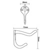 HASWARE 6 PCS Double Prong Robe Hook, Dual Coat Hooks