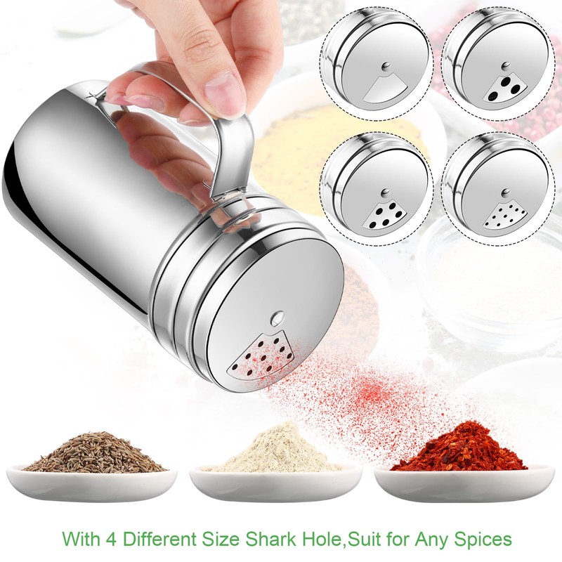 6 Pcs 14 oz Spice Shaker with Holes and Lids