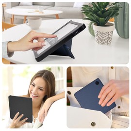 Caweet Case for Kobo Libra Colour 7 Inch 2024 Release, Premium PU Leather Origami Stand Protective Sleeve Cover with Auto Wake/Sleep Feature, Blue