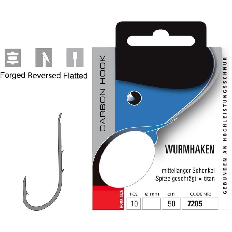 Set: 2 packs of Jenzi tied worm hooks, fishing hooks,
