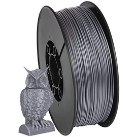 PLA Filament 1.75 mm (Yarn) for 3D Printers Made in EU (0.75 kg, Silver)
