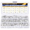 haisstronica Ring Terminals,330PCS Non-Insulated Wire Connectors Kit,Brazed Seam Fork Ring