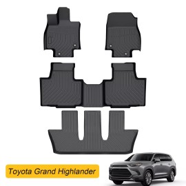 toptier_autoparts For 2024-2025 Toyota Grand Highlander 8Seats Floor Mats All Weather OEM Quality