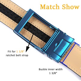 Tonywell Ratchet Belt Buckle Only for 1 1/8 slide belts strap,35mm Automatic Replacement Buckle for Men, Blue, One Size