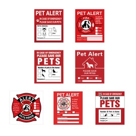 8Pieces Pet Alert Sticker FIRE Safety Dog Alert Stickers Cat Inside Sticker for Home Window Doors in Case of Warning Pet Decal