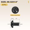 METALLIXITY Phillips Pan Head Bolt #8-32x1/4 25Pcs Steel Black