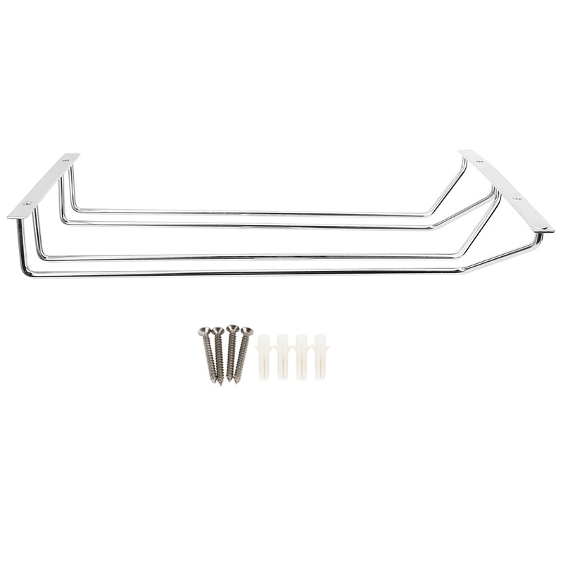 35cm Double Row Stainless Steel Wine Glass Rack Holder Hanging