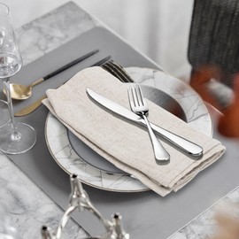 Pack of 12 Cloth Napkins, Reusable Fabric Napkins, 100% Natural Linen Table Decoration, 40 x 40 cm, Linen Napkins, Cotton Napkins, Fabric Table Napkins for Party, Birthday (Beige)