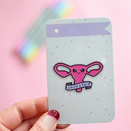 Women's Brooch Pin Feminist Uterus Balls Courage Brooch Brooch Ovarian Pin Medical Pins Enamel Brooch Nurses Graduates Students Brooch Gift