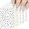 HNUIX Nail Stickers - 3D Star, Self Adhesive Nail Decals,