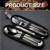 Portable Stainless Steel Flatware Set, Black 5-Piece Travel Silverware Including