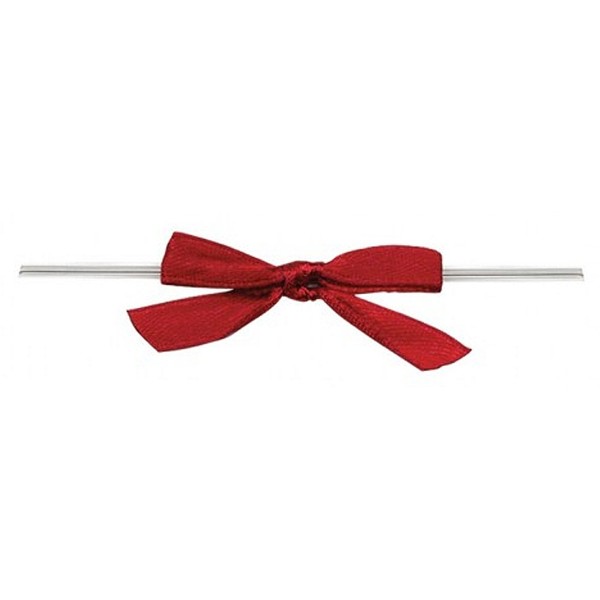 1 5/8 in. Wide Red Pre-Tied Satin Bow - with