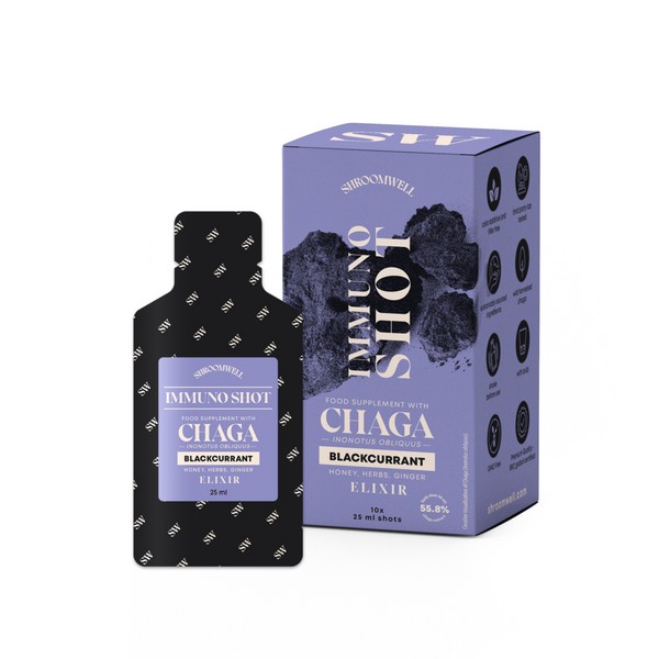 Shroomwell Immuno Elixir Chaga & Blackcurrant, 10 pouch