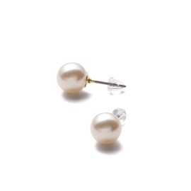 Luxury Domestic Pearl Earrings, Grand Premium, Choice of Colors, Pearls, 0.24, 0.3, 0.4, 0.4 inches (6, 8, 10 mm), Gold, 3 Year Warranty