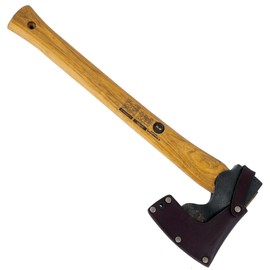 Condor Tool & Knife Woodworker Axe 1.5 Lb W/Leather Sheath - 1060 High-Carbon Steel Camping Axe with American Hickory Handle - Perfect for Camping, Survival, Firewood Splitting & Outdoor Crafting