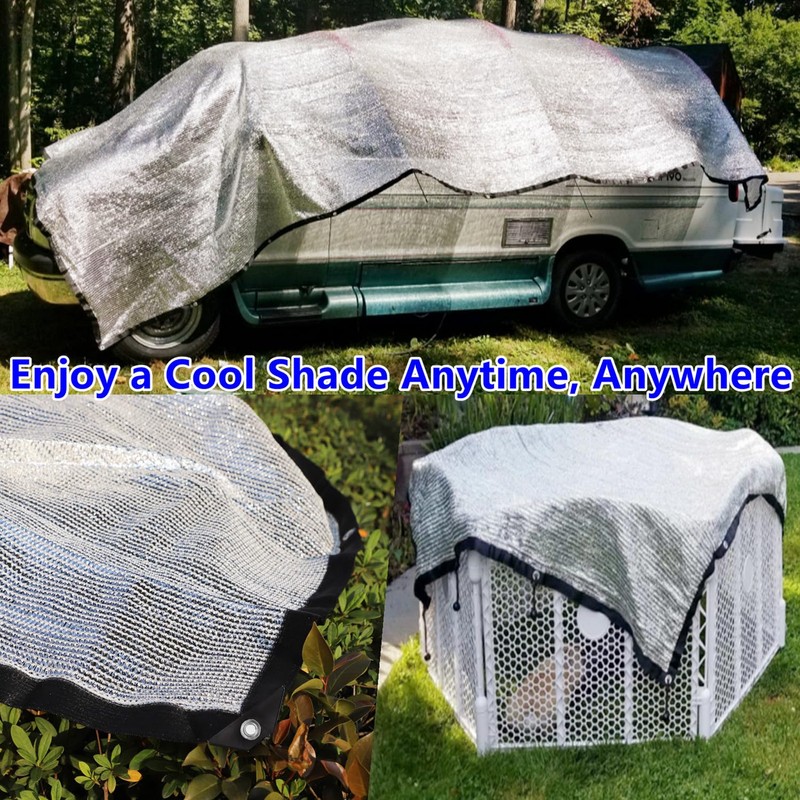 70% Aluminum Shade Cloth 13 FT x 13 FT, Durable