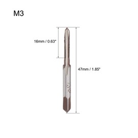 sourcing map Metric Hand Taps M3 Thread 0.5 Pitch 3 Straight Flutes H2 Alloy Tool Steel Bottom & Taper Screw Tap Set Tapping Tools for Repairing 1 Pair