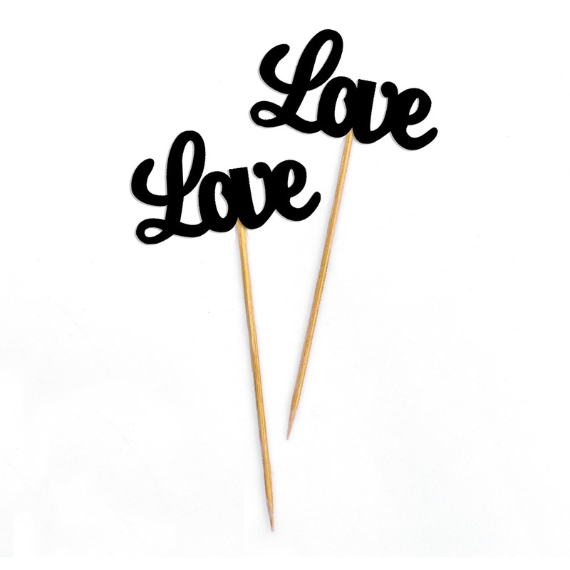 Darling Souvenir, Love Cupcake Toppers, Wedding Party Dessert Decorations -