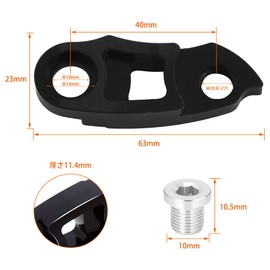 SeonFook Bicycle Tail Hook Derailleur Hanger Aluminum Alloy Derailleur Extension Bicycle Derailleur Extension 40T-50T Bike Rear Derailleur Hanger (Black)