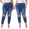 Tulucky Women's Plus Size Boyfriend Jeans Distressed Ripped Denim Pants