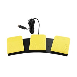 OLLGEN USB Foot Pedal for PC Gaming,Optical Control Foot Switch,Computer Map Mouse Keyboard Hotkey Combination Key Keypress Simulator Program Page Turner Transcription HID (Triple Pedal)