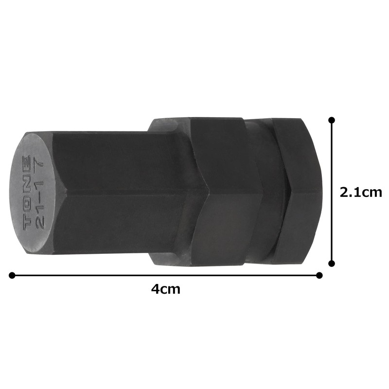 TONE BIT21-17 Impact Hexagon Bit (Replacement), Insertion Square Bit 0.8