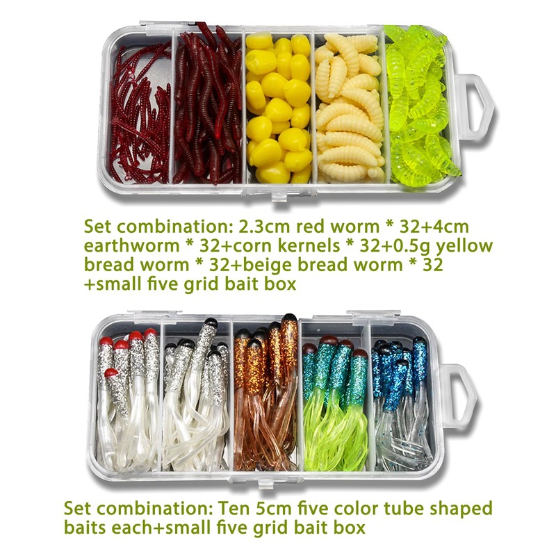 Angel Köder, 210 Stück Kunstköder Angeln Wurm Lebensechte Angelköder Künstliche