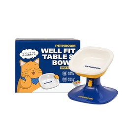 Pethroom Pet Tableware Wellfit Table & Bowl for Cats, Dogs, Cervical Vertebrae, Adjustable Height, Adjustable Angle, Ceramic Bowl, Stable, with Stand (Both Dogs and Cats)