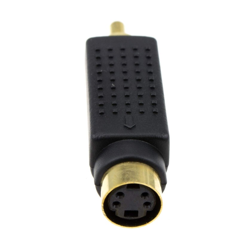 SVHS 4-Pin S-Video to Composite RCA RCA Converter Adapter Gold-Plated