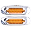 Pair 16LEDs Taillight Electroplated Trim Side Marker Auto External Lamps