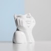 White Ceramic Face Vase - Flower Vase Desk Decor Female