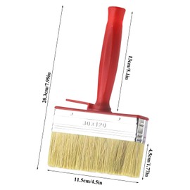 Graplan Surface Brush Pack of 3 Glaze Brushes 30 x 120 mm Wide Brush Bristle Brush with Plastic Handle Flat Brush No Bristle Loss Large Areas Painting Brush for Wall Furniture Fence Wood Painting