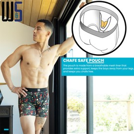 Warriors & Scholars Chafe Safe Pouch Modal Boxer Briefs For Men, Ultra Soft, Moisture-Wicking, Buldge Enhancing Underwear, Pack 110 L