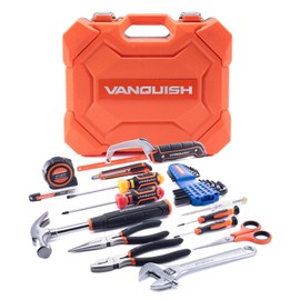 Vanquish 37-Pieces Tool Set for Home,Basic Essential Small Tool Kit Box for Apartment, Dorm, and Household with Blow Molded Storage Case (8001)